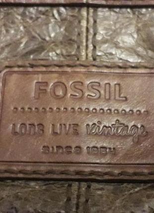 Жіноча сумка fossil vintage brown leather7 фото