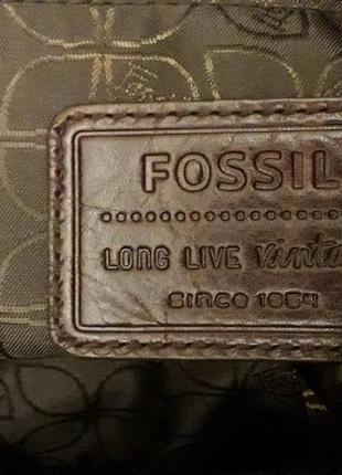 Жіноча сумка fossil vintage brown leather9 фото