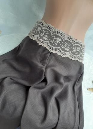 Спідниця-шорти кюлоти вкорочені бриджі расклещенные штани з мереживом твідові