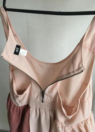 Летнее розовое шифоновое платье h&m размер l/xl5 фото