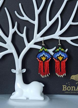Серьги яркие из бисера