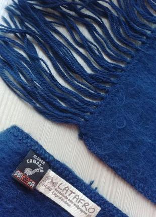 100% альпака шерсть верблюда сделано в перу шарф унисекс синий4 фото