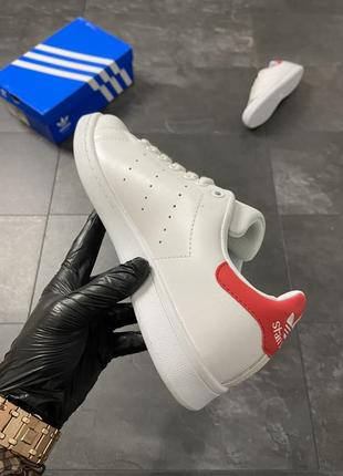 Кроссовки adidas stan smith white red 36-37-38-39-40-41-42-43-448 фото