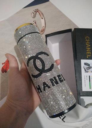 Термос в повному комплекті, в стилі chanel🖤новинка 2021