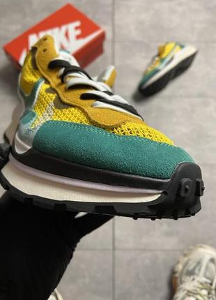 Мужские кроссовки nike x sacai vaporwaffle green yellow.41-425 фото