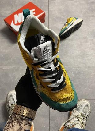 Мужские кроссовки nike x sacai vaporwaffle green yellow.41-422 фото