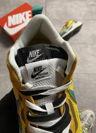 Мужские кроссовки nike x sacai vaporwaffle green yellow.41-427 фото