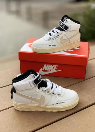 Nike air force 1 high utility white/light cream кроссовки кросівки