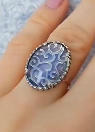 Серебряное кольцо с лунным камнем, 925, серебро