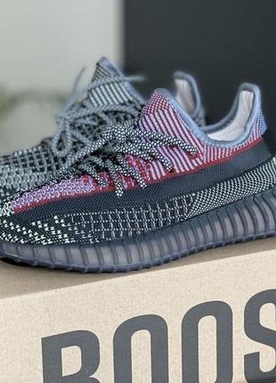 Р.36 кроссовки adidas yeezy boost 350 v2 (черно/красные)1 фото