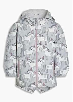 Ветровка, парка легкая next единороги 2 года