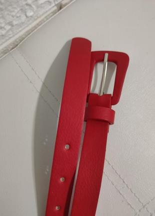 Красный плотный матовый ремешок, 85 см4 фото