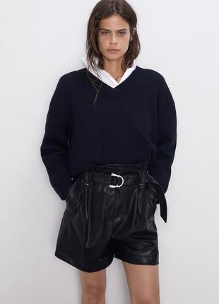 Кожаные шорты zara