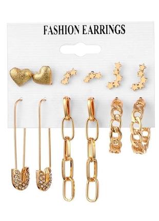 Серёжки набор 6 пар