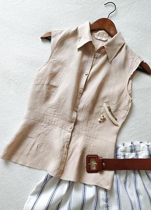 100% лён топ блуза жилет riley