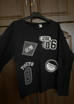 Толстовка , свитшот чёрный с принтом