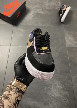 Женские кроссовки nike air force 1 black gold  36-37-38-39-409 фото