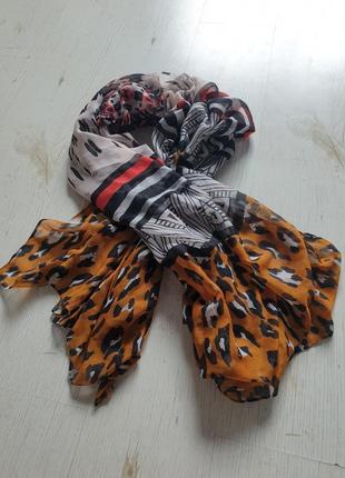 Великий яскравий легкий шарф бесплатно подарок2 фото