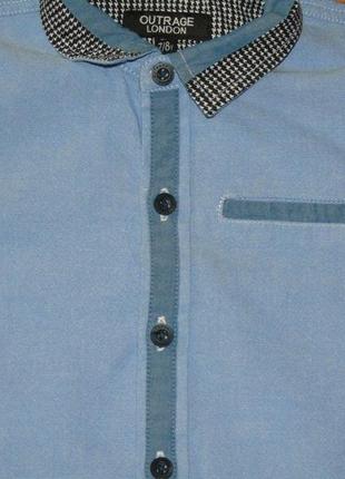 Стильна блакитна сорочка з коротким рукавом, 6-7-8 років, 122,1282 фото
