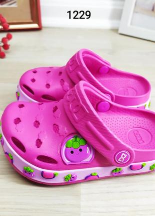 Крокси сабо дитячі для дівчинки малинові