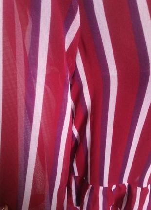 Платье сарафан полоска туника шифон воланы оборки рюши прозрачное5 фото