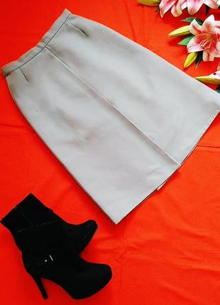 Спідниця стильная шерстяная юбка а силуэта со складкой серого цвета размер 38 12  м2 фото