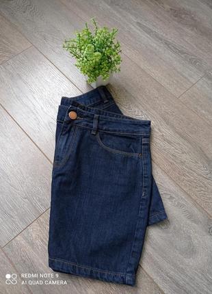 Коротка летняя темная синяя джинсовая юбка4 фото