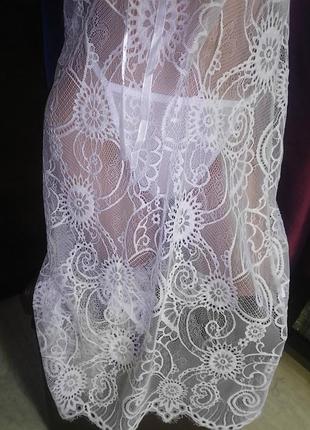 Сексуальный пеньюар белый пеньюар ажурный пеньюар ночнушка