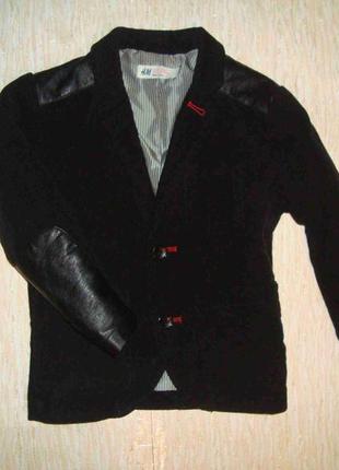 Вельветовый пиджак h&m на 2-3 года, рост 98 см