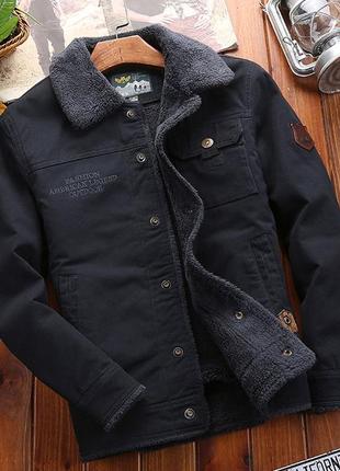 Куртка мужская коттоновая утепленная на меху (+большие размеры)