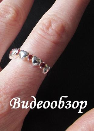 🏵️посеребренное кольцо сердце с фианитами, 17 р., новое! арт. 3171
