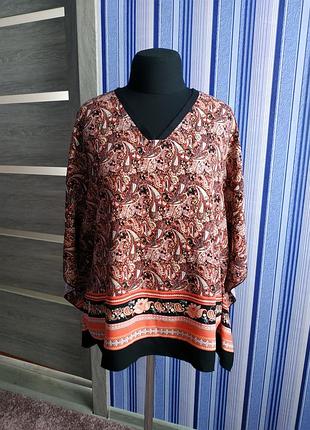 Легкая яркая блуза летняя накидка в принт огурцы