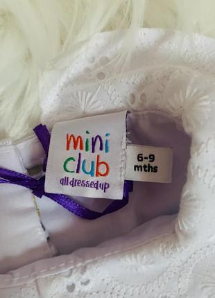 Новое нарядное платье mini clu девочке 6-9 месяцев4 фото