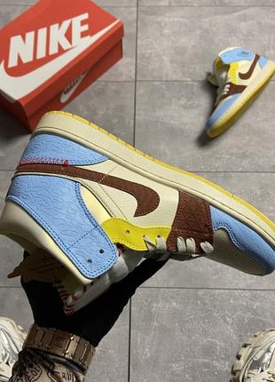 Жіночі кросівки nike air jordan 1 retro beige blue 36-37-38-39-407 фото