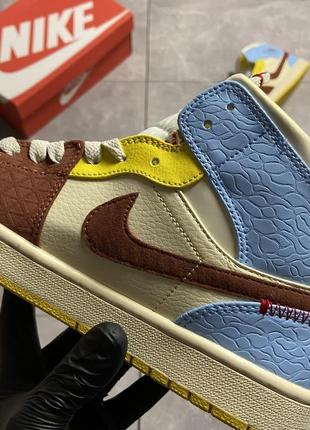 Жіночі кросівки nike air jordan 1 retro beige blue 36-37-38-39-404 фото