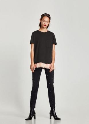 Футболка zara с лебяжьем пухом