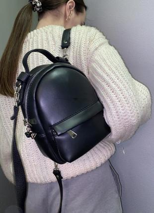 Черный рюкзак-сумка4 фото