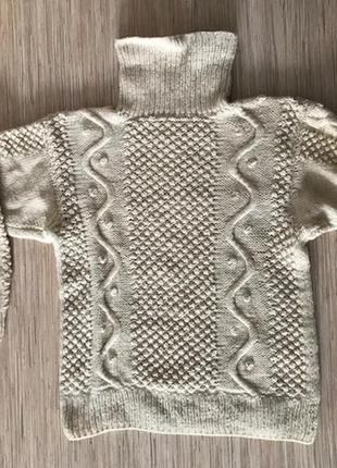 Стильний светр, припускаю шерсть, hand made, розмір приблизно м4 фото