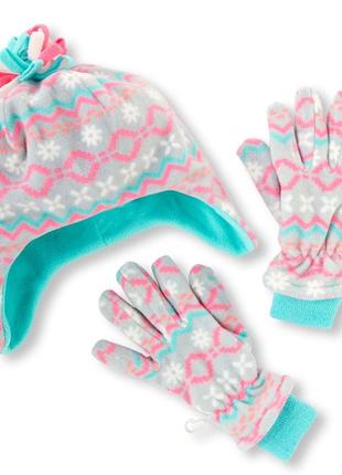 Флисовая шапка и перчатки the children's place