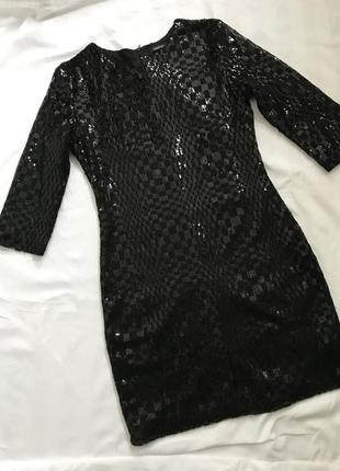 Чорне міні сукня в паєтках з рукавом 3/4 boohoo2 фото