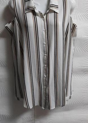 🌺🌸🍃 стильная блузка в полоску с голыми плечиками1 фото