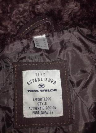 Кожаная замшевая куртка деми tom tailor, р.12 (10)4 фото