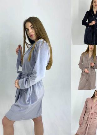 Домашні плюшеві халатики на бавовняній основі3 фото