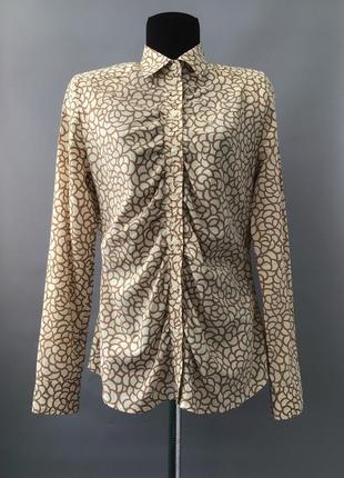+красивая шелковая блузка с интересным принтом rene lezard германия
