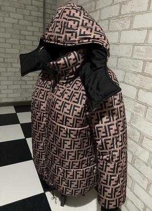 Двухсторонний женский пуховик куртка пуффер авто леди фенди2 фото