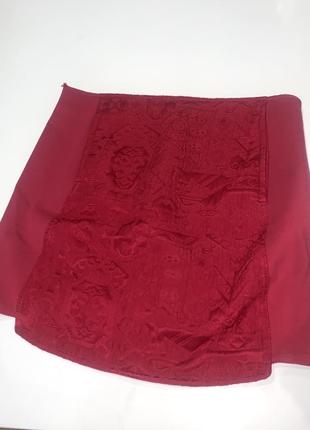 Супер стильная мини юбка с вишивкой {цвет бордо}3 фото