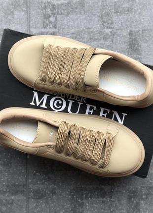 🌺alexander mcqueen oversized sneakers beige🌺александр маквин бежевые кроссовки женские, кросівки маквін бежеві7 фото