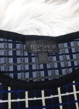 Темно-синие платье солнце в клетку topshop6 фото