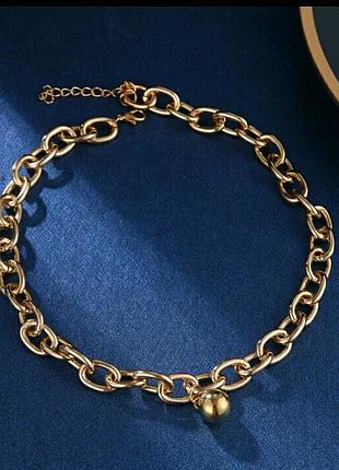 Великі ланцюги кольє намисто чокер кулька сріблясте золотисте