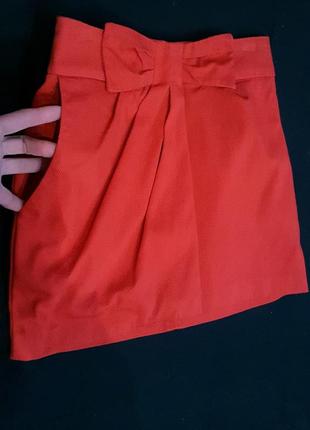 Красная котоновая юбка с бантом asos3 фото